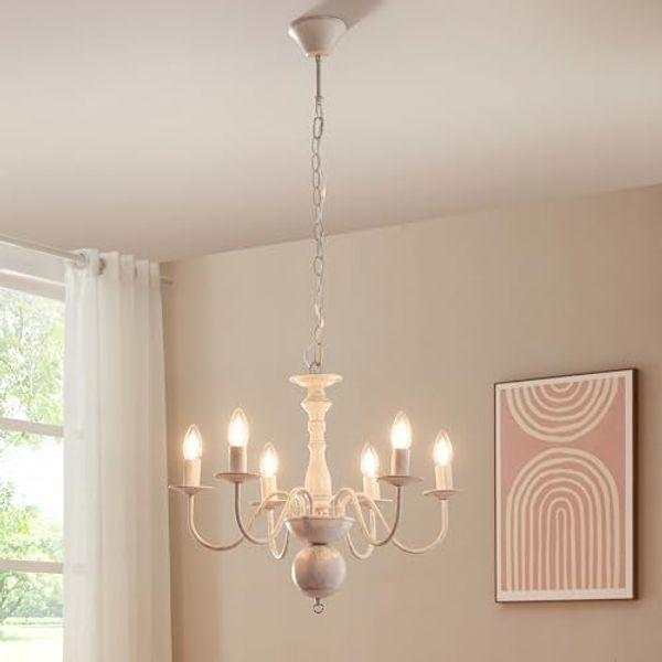 Kronleuchter Berkeley Metall Vintage-Weiß [lux. pro]