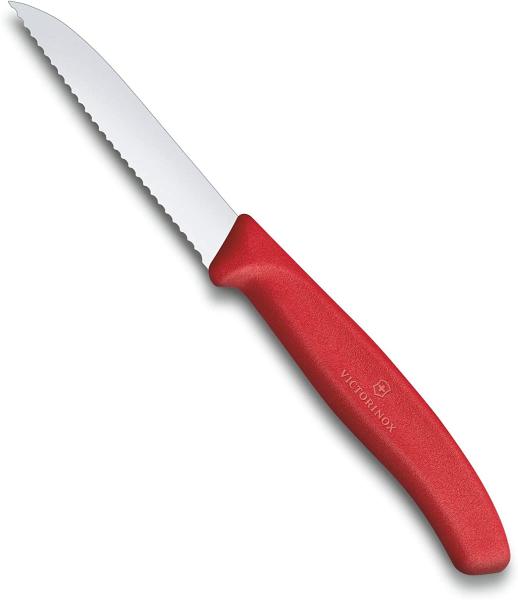 VICTORINOX Kochmesser silber, rot glänzend, poliert, Klinge: 8,0 cm