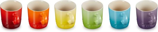 Becher 100ml 6er Set Regenbogen Poterie Le Creuset Becher - Backofen geeignet, Spülmaschinenfest