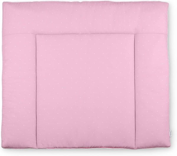 Ehrenkind® Wickelauflage 85x75 cm | Waschbar + 100% Bio-Baumwolle Bezug | Wickelunterlage | Wickeltischauflage | Standard 100 by OEKO-TEX 75x85 cm Rose weiße Punkte