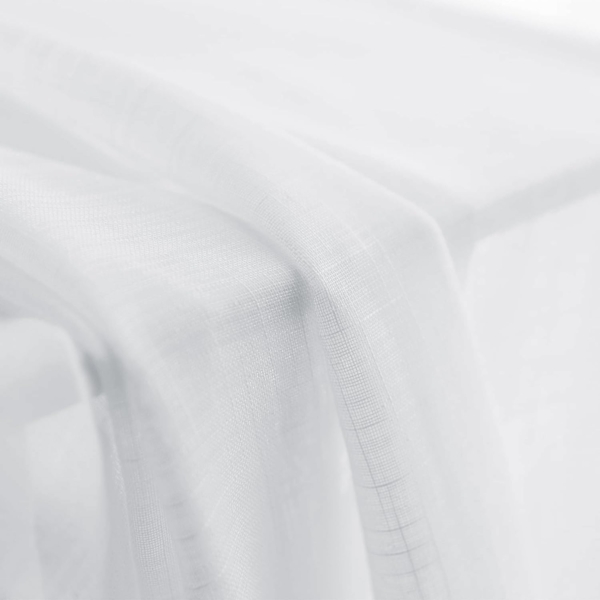 CUCRAF Leinenoptik Weiß Voile Vorhänge mit Ösen Halbtransparent Gardine für Schlafzimmer Wohnzimmer H160 x B140cm 2er Set,Weiß Bild 7