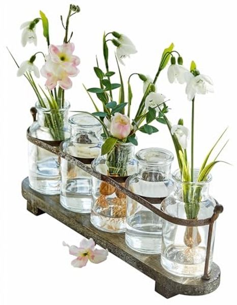 Mirabeau Übertopf Vase 5er Set Ranjo braun/klar