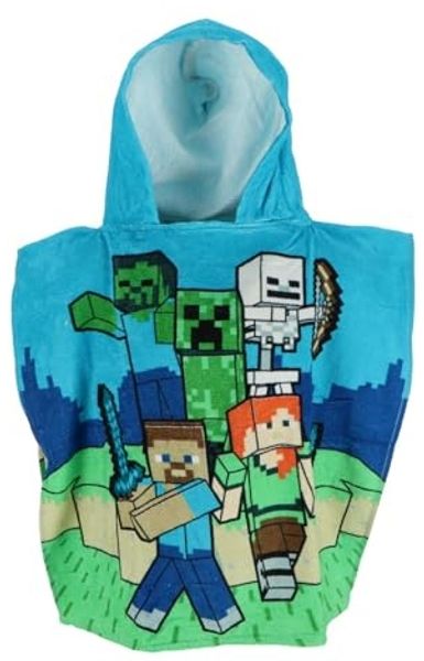 Minecraft Badeponcho – Weicher und saugfähiger Hoodie 100% Baumwolle