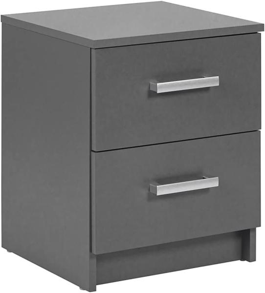 Elenzio Kommode 2 Schubladen grau Sideboard Board Schrank Wohnzimmer Anrichte