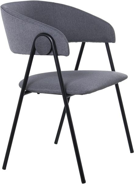 DRW Set mit 2 Stühlen aus Polyester und Metall in Schwarz und Grau, 57 x 55 x 82 cm