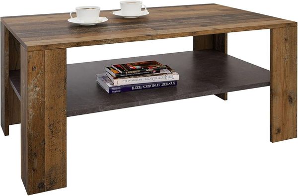 CARO-Möbel Couchtisch ANIMO, Couchtisch Wohnzimmer Beistell Sofa 100 x 60 cm in 4 Farben mit Ablage