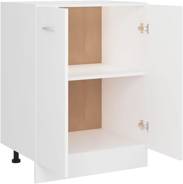 vidaXL Unterschrank mit 2 Regalböden Küche Schrank Küchenzeile Küchenmöbel Küchenschrank Küchenunterschrank Weiß 60 x 46 x 81,5 cm Holzwerkstoff Bild 6
