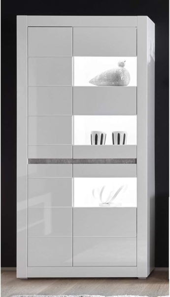 Lomadox Vitrine COGO-61 weiß Hochglanz inkl. LED 100x198x35cm Bild 9