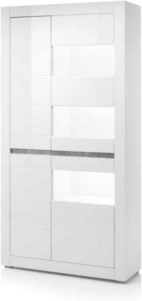 Lomadox Vitrine COGO-61 weiß Hochglanz inkl. LED 100x198x35cm Bild 5