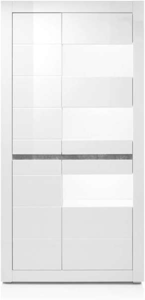 Lomadox Vitrine COGO-61 weiß Hochglanz inkl. LED 100x198x35cm Bild 3