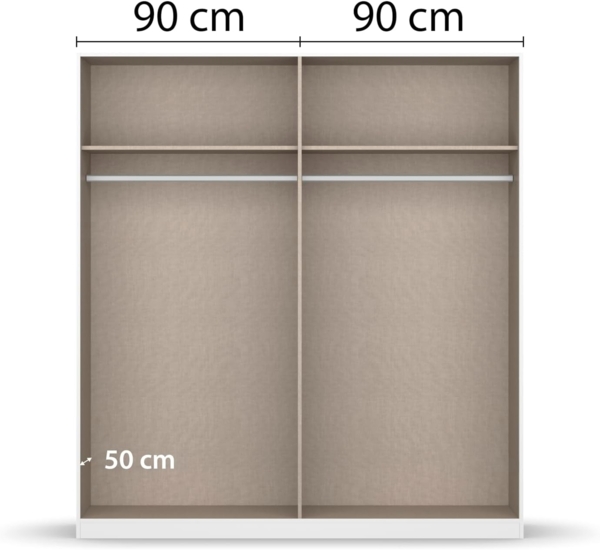 Rauch Möbel Monostar, Drehtürenschrank, Kleiderschrank, Kleiderschränke, Garderobe, Schrank mit Stauraum, 4-türig, 4 Glastüren, Farbe Glas Basalt/Grau metallic, 181 x 210 x 54 cm Bild 7