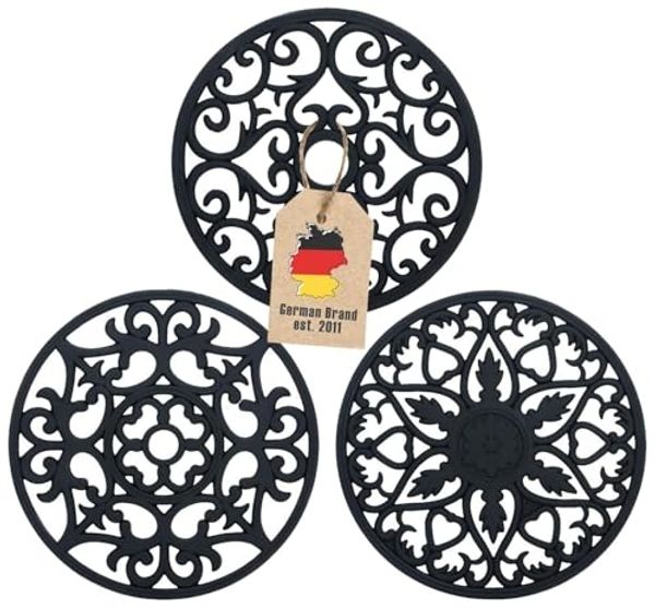 Intirilife Topfuntersetzer, 3-tlg, 3-teiliges Silikon Untersetzer Set Flexible Antihaft Topf Rutschfest