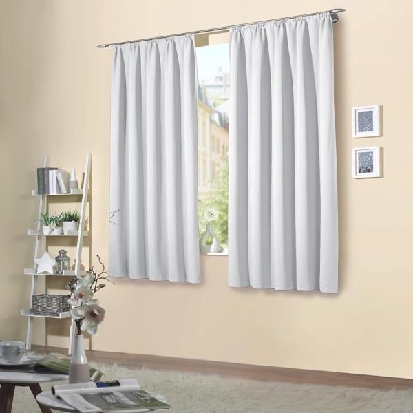 heimtexland Verdunkelungsvorhang Verdunklungsgardinen Thermo Vorhänge blickdicht (2 St), Kräuselband, verdunkelnd, Verdunklungsstoff, Sonnenschutz Verdunkelung Kälteisolierung Schalldämmung