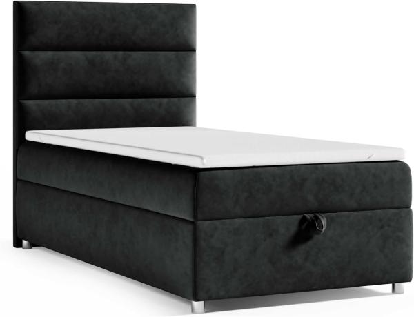 Best for Home Boxspringbett K4 SINGLE mit Bettkasten (Schwarz 100x200)