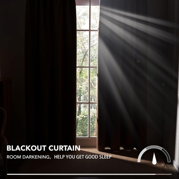 Deconovo Verdunkelungsvorhang Gardinen mit Kräuselband Blickdicht Vorhänge Wohnzimmer 2er Set, Vorhang Verdunkelung Vorhänge Kälteschutz Schlafzimmer Thermovorhang Bild 8