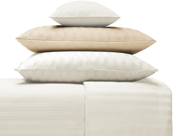 Cotonea Satin-Bettwäsche Linea kbA Größe 135x200+80x80 cm Kissenbezug 003 Weiß/Weiß Bild 2