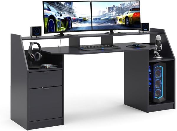 Vicco 'Joel' Computertisch, Schwarz, 179,8 x 90,6 x 65,5 cm Bild 7