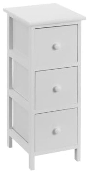 DRW Schrank mit 3 Schubladen aus MDF-Holz in Weiß