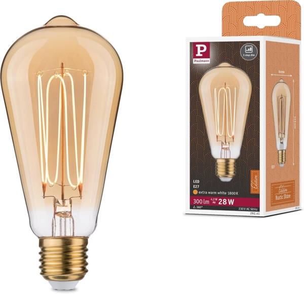Paulmann LED-Leuchtmittel Rustic Shine E27 4,2 W gold warmweiß dimmbar