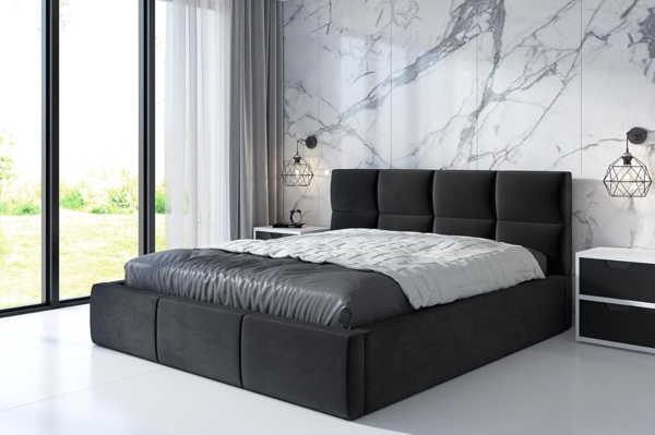 Polsterbett RADIC 160x200 mit Matratze, Bettkasten und Lattenrost. Farbe: Schwarz 20 Bild 1