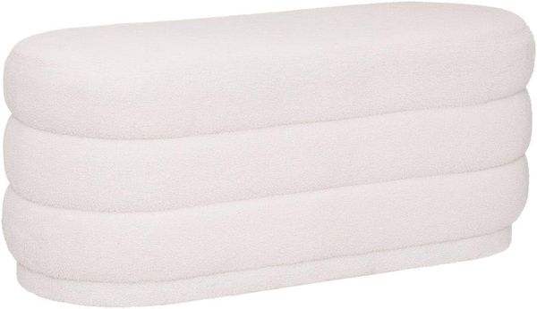 Sitzhocker für Wohnzimmer, Material in Boucle-Optik, 100x40 cm