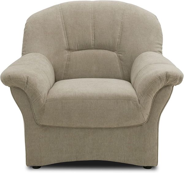 DOMO. collection Polstersessel Bahia FK, Sessel mit Federkernpolsterung, Federkernsessel in klassischem Design, Einzelsessel 102 x 57 x 91 cm (BxTxH), beige-grau
