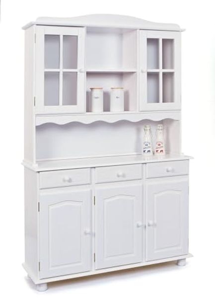 Dmora - Kommode Moers, Wohnzimmerbuffet, Wohnzimmer-Sideboard, Moderne Küchen-Speisekammer, 130x32 h198 cm, Weiß Bild 5