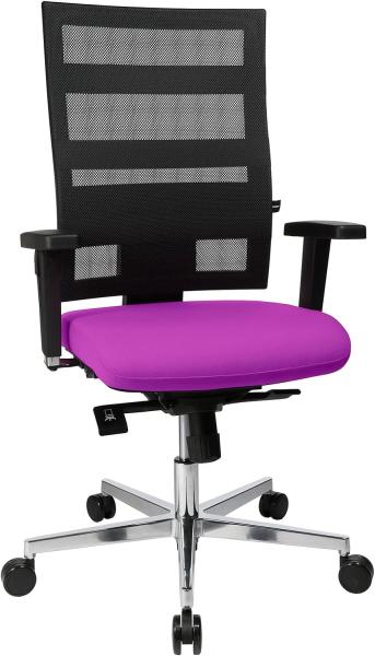 Topstar Sitness X-Pander Plus, ergonomischer Bürostuhl, Schreibtischstuhl, inkl. Multifunktions-Armlehnen, Body-Balance Tec-Gelenk, Stoff, lila / schwarz