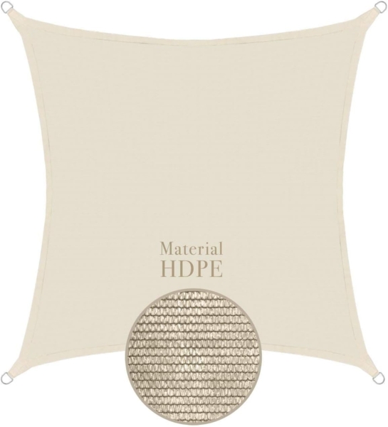 anndora Sonnensegel 5x5 cream quadratisch HDPE Bild 2