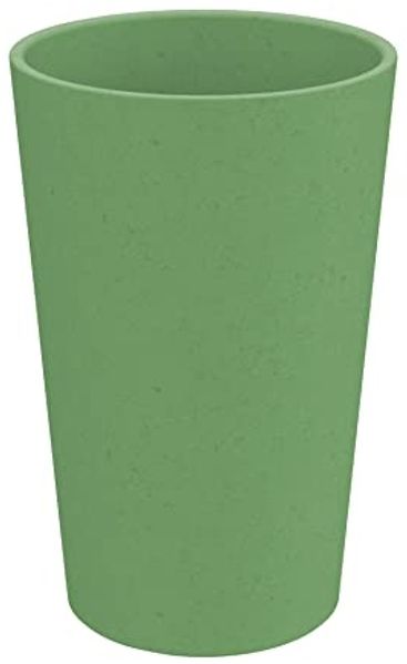 Koziol Becher 2er-Set Connect Cup L, Trinkgläser, Kunststoff-Holz-Mix, Nature Leaf Green, 350 ml, 7022703