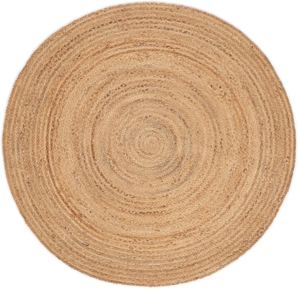 carpetfine Teppich Nele Juteteppich Naturfaser, rund, Höhe: 6 mm, geflochtener Wendeteppich aus 100%Jute, in rund und oval, viele Größen