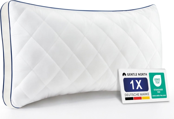 Gentle North Microfaserkissen Kopfkissen in Hotelqualität flauschige, gut gefüllte Schlafkissen, Füllung: Polyester, Rückenschläfer, Seitenschläfer, Bauchschläfer, Seitschläfer