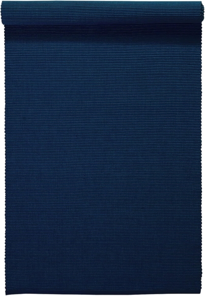 LINUM UNI Dekoratives Tischläufer für Esstisch 45x150 cm, 100% Gerippte Baumwolle, Maschinenwaschbar, Indigoblau