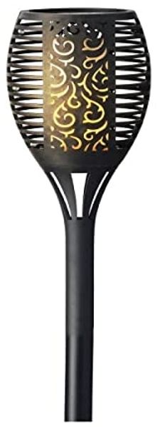 Lumineo LED Gartenleuchte Solar Fackel plastik Flacker-Effekt Ø12cm H. 61.5cm schwarz/Flamme
