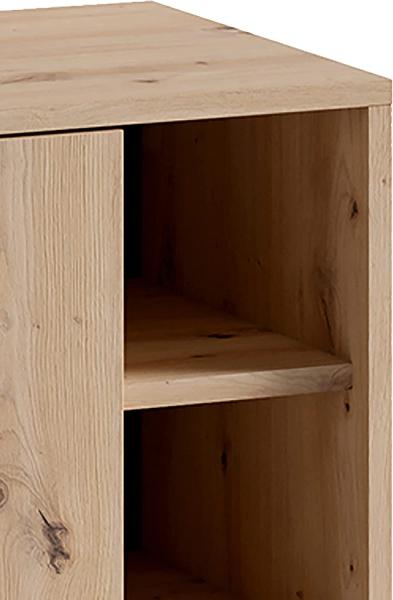 byLIVING Waschbeckenunterschrank WELLNESS / Waschtisch Unterschrank stehend, in Artisan Eiche, Griff aus Metall in schwarz / 1-türig und drei offne Fächer / B 60, H 62, T 34 cm Bild 8