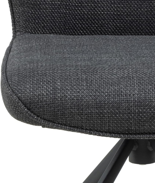 AC Design Furniture Aurelia 2er Set Esszimmerstühle mit Bezug in Dunkelgrau und Schwarzen Stahlbeinen mit Drehfunktion, Küchenstühle Ohne Armlehne, Esszimmermöbel, B: 51 x H: 88,5 x T: 61,5 cm Bild 7