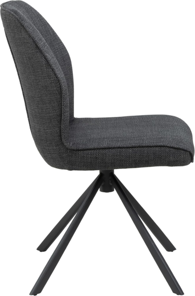AC Design Furniture Aurelia 2er Set Esszimmerstühle mit Bezug in Dunkelgrau und Schwarzen Stahlbeinen mit Drehfunktion, Küchenstühle Ohne Armlehne, Esszimmermöbel, B: 51 x H: 88,5 x T: 61,5 cm Bild 4
