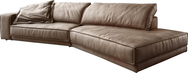 Big-Sofa Snoosh 400x150 cm Mikrofaser Schlamm Vintage Recamiere rechts