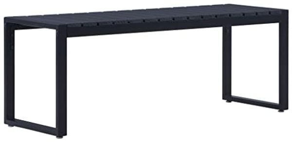 vidaXL Gartenbank 120,5 cm PS-Platte Schwarz 49492