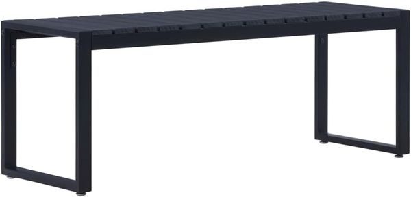 vidaXL Gartenbank 120,5 cm PS-Platte Schwarz 49492