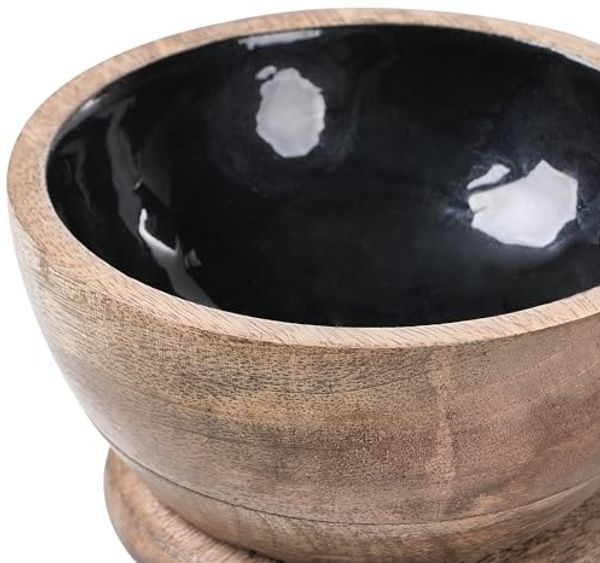 Mörser und Stößel QENA Mangoholz Braun Schwarz Bild 6