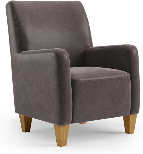 Cavadore Sessel Vida / Polstersessel im trendigen Design / 74 x 93 x 81 / Mikrofaser, Graubraun