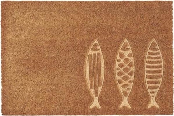 Ib Laursen - Fußmatte Türmatte Fußabtreter Fische Natur Kokos PVC 2806-00