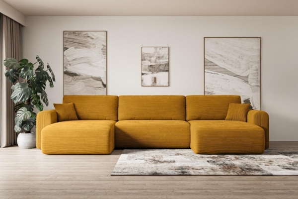 ALTDECOR Wohnlandschaft ORRO-U, Couch mit Schlaffunktion, Wohnzimmer - Wohnlandschaft, Corner Sofa Bett Eckcouch Couch L-Form Schlafcouch Ausziehbar