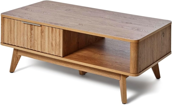 Jahnke Couchtisch WAVE COFFEE SK (1-St), Couchtisch, Retro-Stil, Stauraum, Fronten in raffiniertem Wellendesign