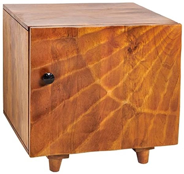 riess-ambiente Nachttisch SCORPION 50cm braun (Einzelartikel, 1-St), Schlafzimmer · Massivholz · 3D Schnitzereien