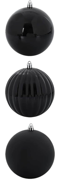 vidaXL Weihnachtsbaumkugel Set XXL 3 pcs Schwarz Kunststoff 42018860