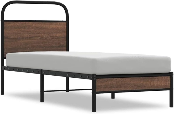 vidaXL Bettgestell ohne Matratze 75x190 cm Braun Eichen-Optik 4100454