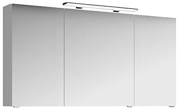 Lomadox Spiegelschrank FES-4010-66 weiß glänzend inkl. Beleuchtung - 140/71/17cm