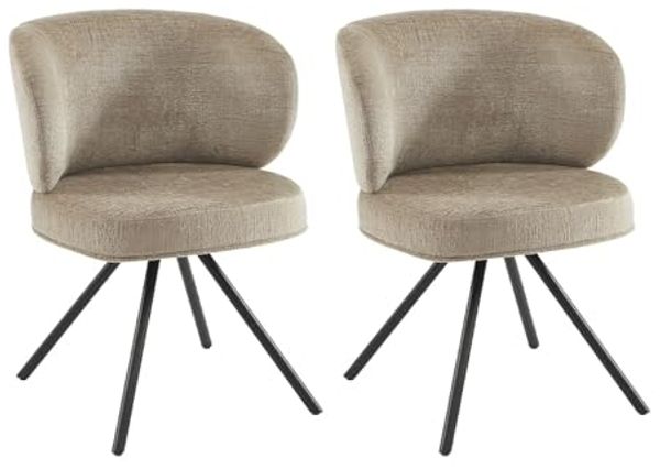 Vente-unique - LYARO Stuhl Stoff Schokoladenbraun - B 62 cm x H 78 cm x L 63 cm